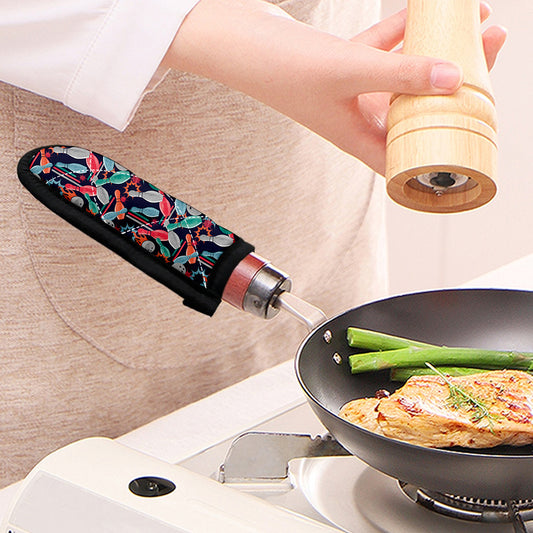 Watercolor Bowling Theme Pattern Print Skillet Handle Cover