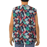 Watercolor Bowling Theme Pattern Print Sleeveless Baseball Jersey