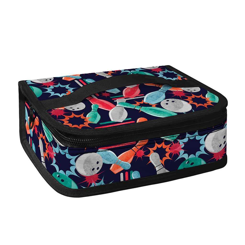 Watercolor Bowling Theme Pattern Print Small Lunch Bag