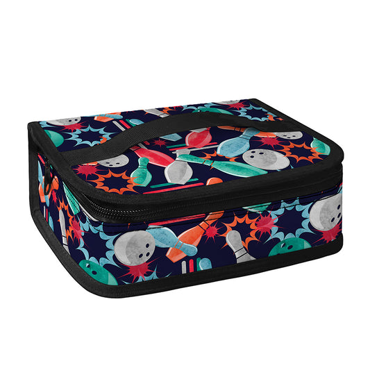 Watercolor Bowling Theme Pattern Print Small Lunch Bag