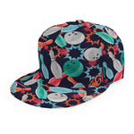 Watercolor Bowling Theme Pattern Print Snapback Cap
