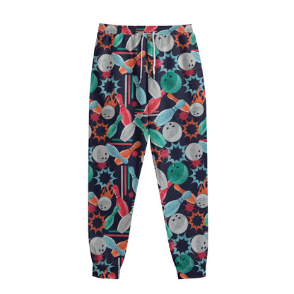 Watercolor Bowling Theme Pattern Print Sweatpants