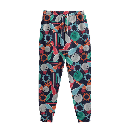 Watercolor Bowling Theme Pattern Print Sweatpants