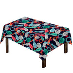 Watercolor Bowling Theme Pattern Print Tablecloth