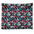 Watercolor Bowling Theme Pattern Print Tapestry