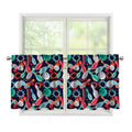 Watercolor Bowling Theme Pattern Print Tier Curtains