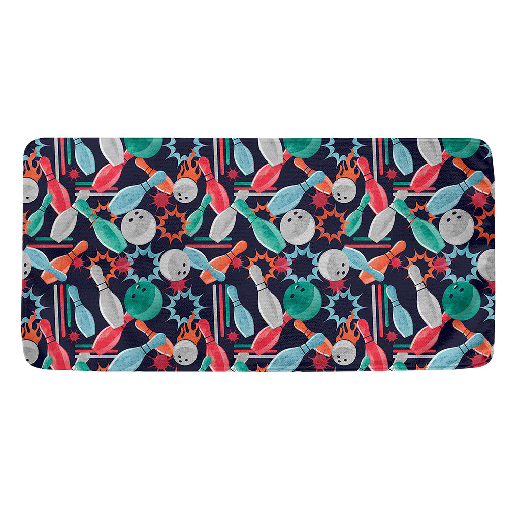 Watercolor Bowling Theme Pattern Print Towel