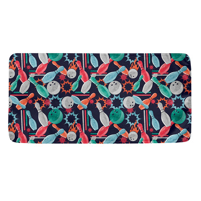 Watercolor Bowling Theme Pattern Print Towel