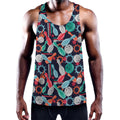 Watercolor Bowling Theme Pattern Print Men's Workout Tank Top