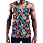 Watercolor Bowling Theme Pattern Print Training Tank Top