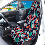 Watercolor Bowling Theme Pattern Print Waterproof Car Seat Cover