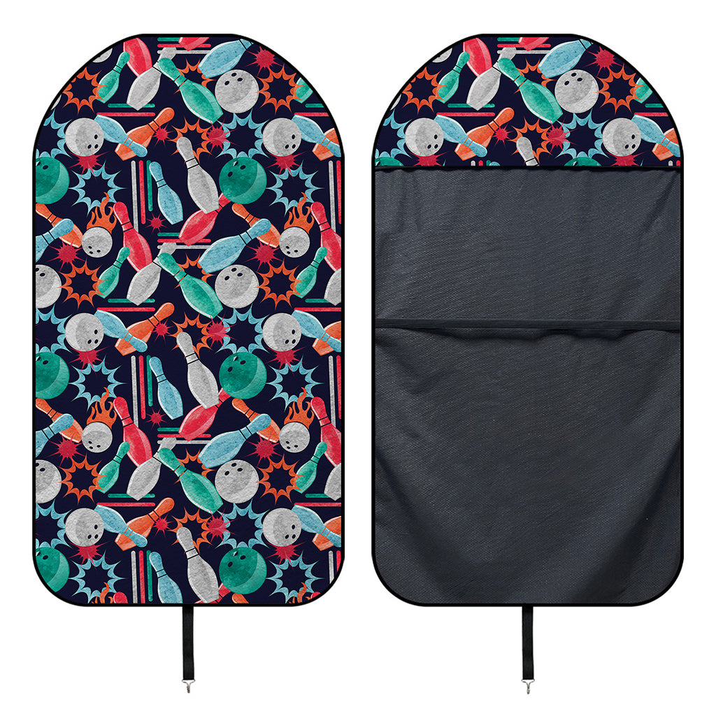 Watercolor Bowling Theme Pattern Print Waterproof Car Seat Cover