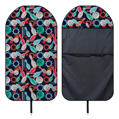 Watercolor Bowling Theme Pattern Print Waterproof Car Seat Cover