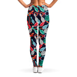 Watercolor Bowling Theme Pattern Print Women's Leggings