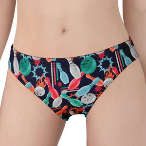 Watercolor Bowling Theme Pattern Print Women's Panties