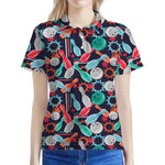 Watercolor Bowling Theme Pattern Print Women's Polo Shirt