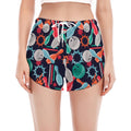 Watercolor Bowling Theme Pattern Print Women's Split Running Shorts