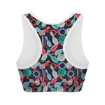 Watercolor Bowling Theme Pattern Print Women's Sports Bra
