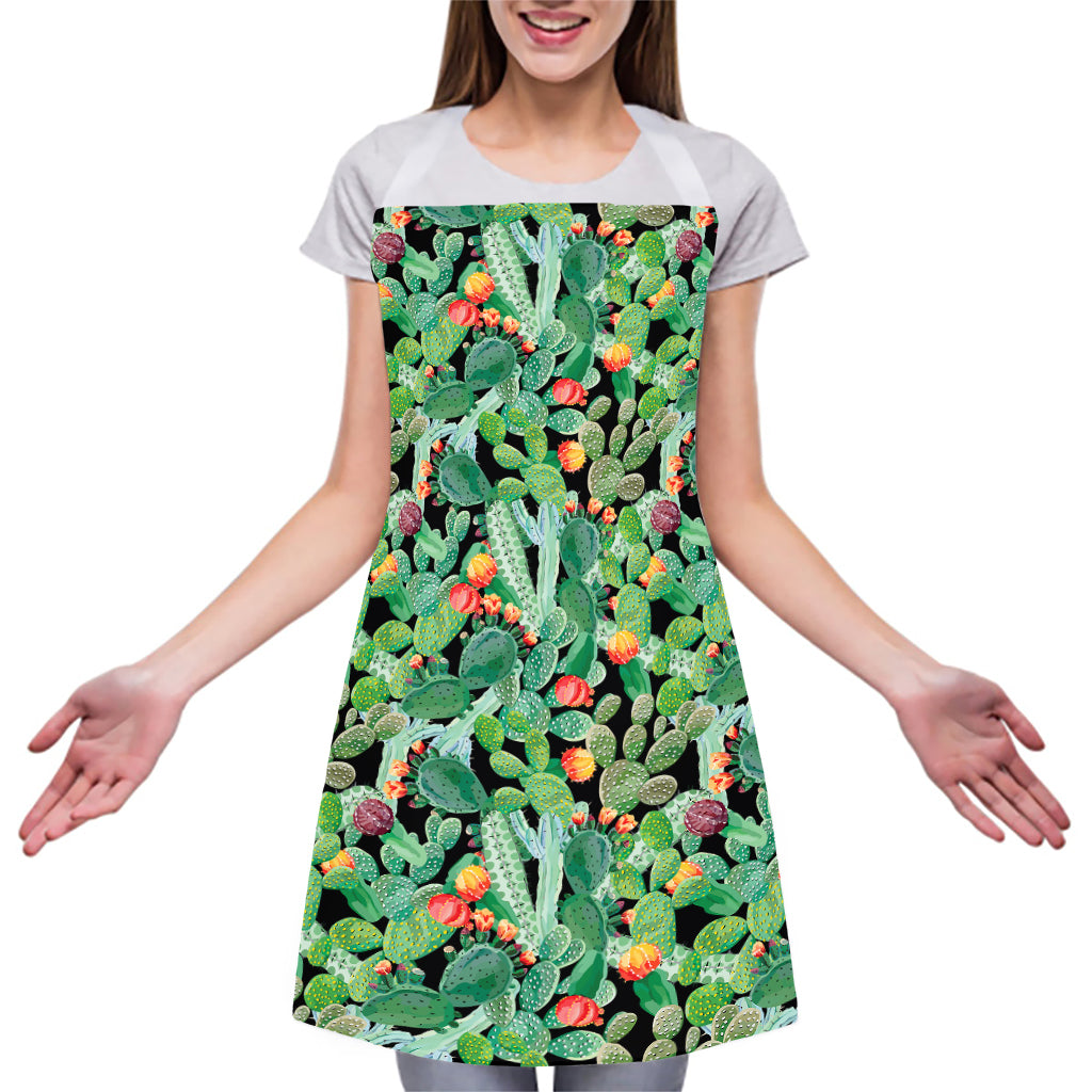 Watercolor Cactus Plant Print Adjustable Apron