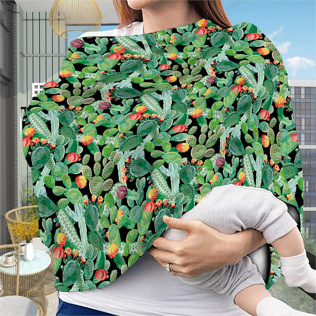 Watercolor Cactus Plant Print Baby Seat Cover