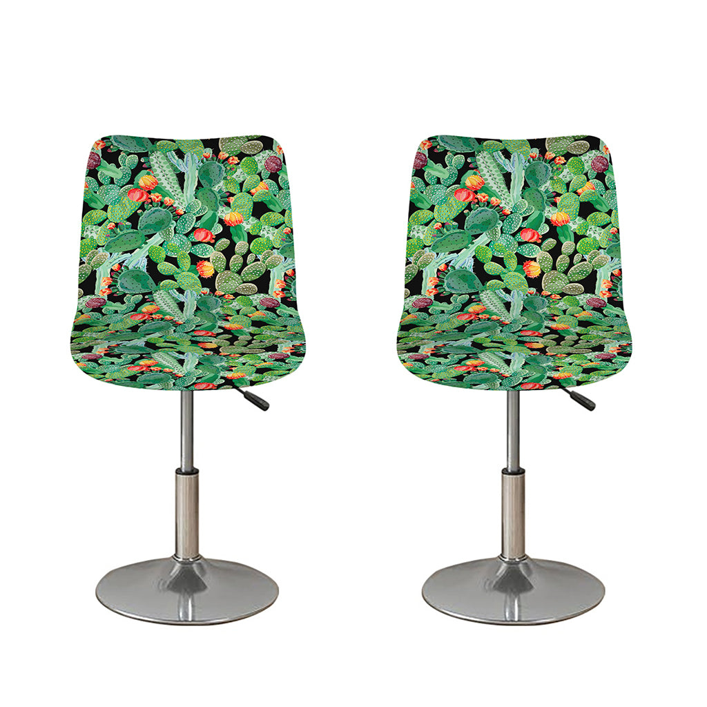 Watercolor Cactus Plant Print Bar Stool Covers