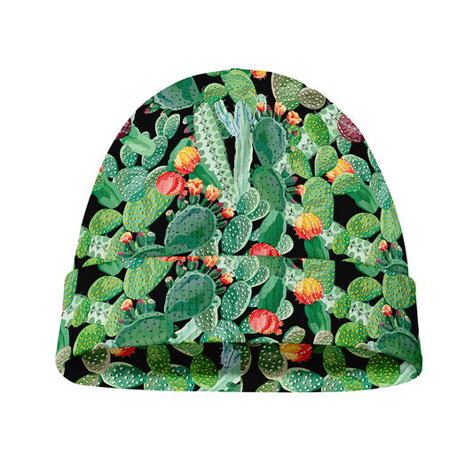 Watercolor Cactus Plant Print Beanie