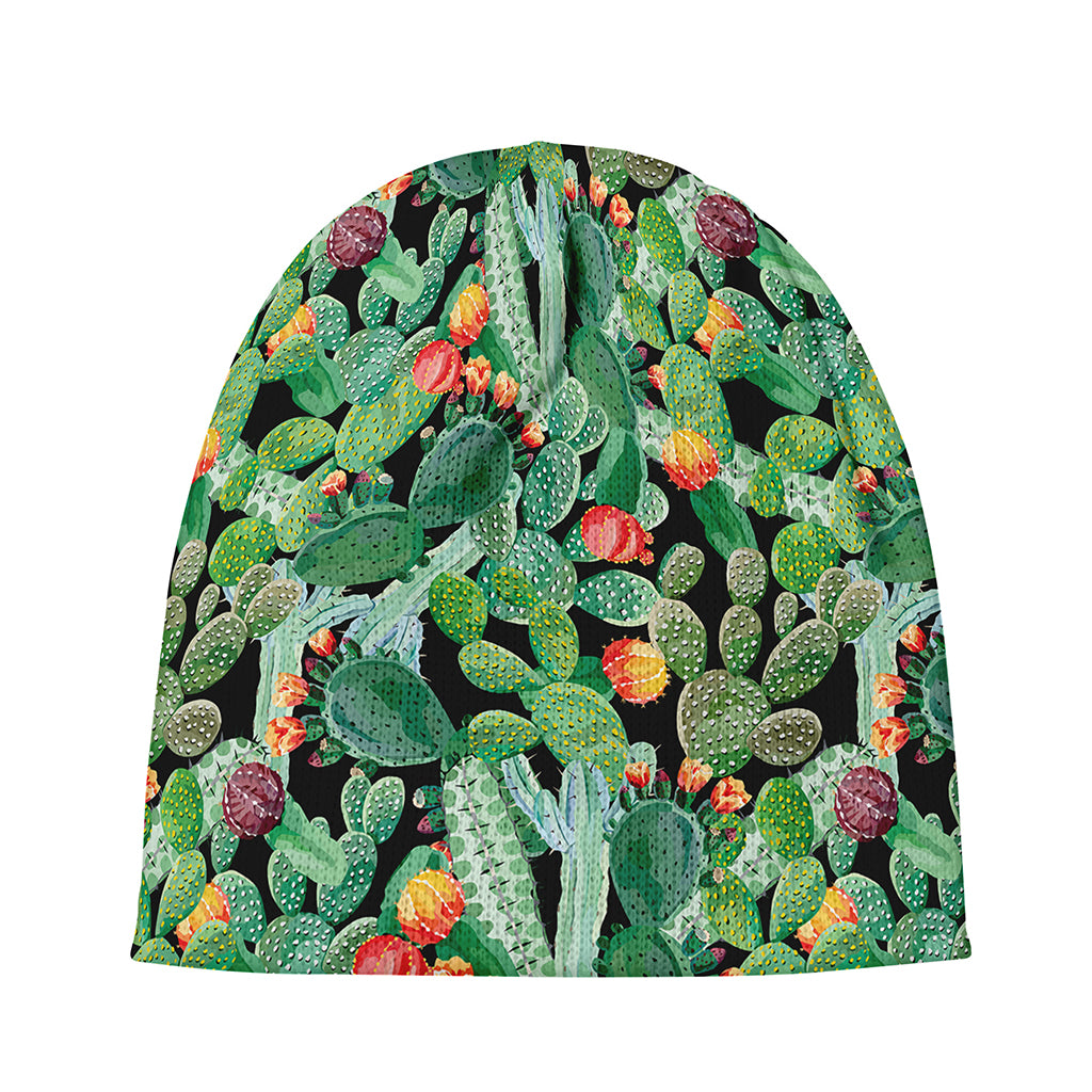 Watercolor Cactus Plant Print Beanie