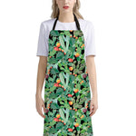 Watercolor Cactus Plant Print Bib Apron With Pocket
