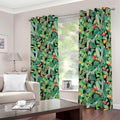 Watercolor Cactus Plant Print Dimout Grommet Curtains