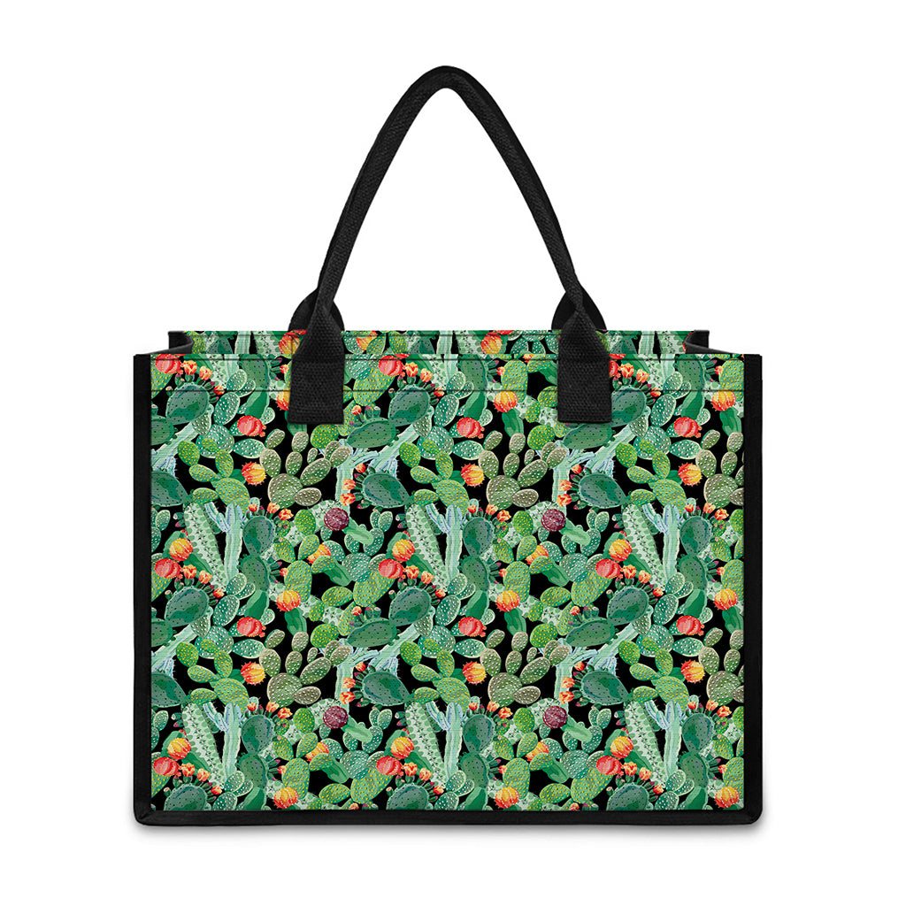 Watercolor Cactus Plant Print Canvas Tote Bag