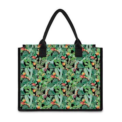 Watercolor Cactus Plant Print Canvas Tote Bag