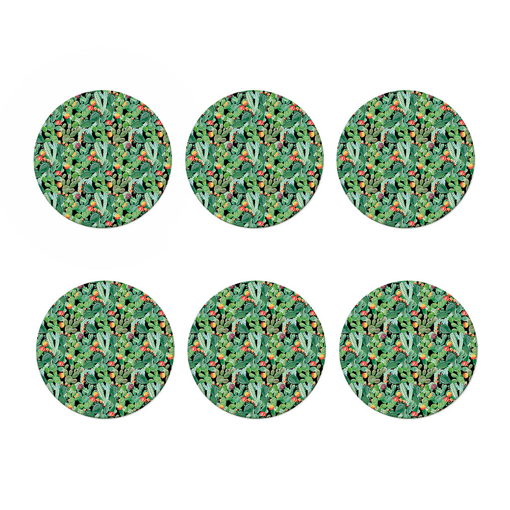 Watercolor Cactus Plant Print Coaster Set