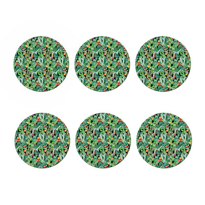 Watercolor Cactus Plant Print Coaster Set