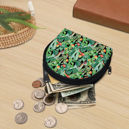 Watercolor Cactus Plant Print Coin Purse