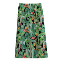 Watercolor Cactus Plant Print Cotton Front Slit Maxi Skirt
