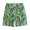 Watercolor Cactus Plant Print Cotton Shorts