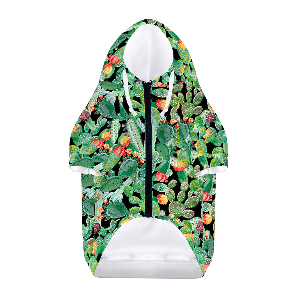 Watercolor Cactus Plant Print Dog Zip Up Hoodie