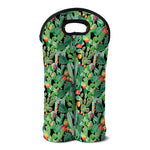 Watercolor Cactus Plant Print Double Neoprene Wine Tote