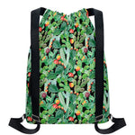 Watercolor Cactus Plant Print Drawstring Backpack