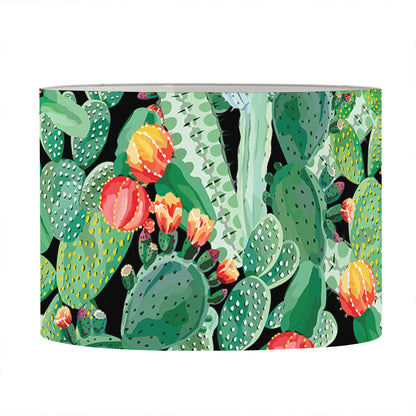 Watercolor Cactus Plant Print Drum Lamp Shade