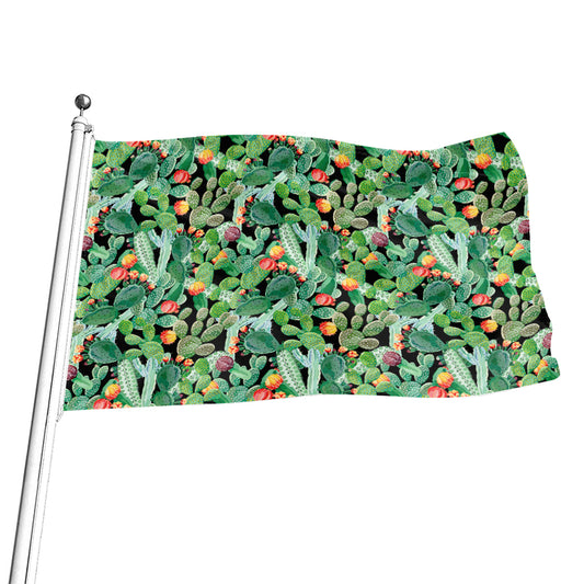 Watercolor Cactus Plant Print Flag