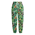 Watercolor Cactus Plant Print Fleece Lined Knit Pants