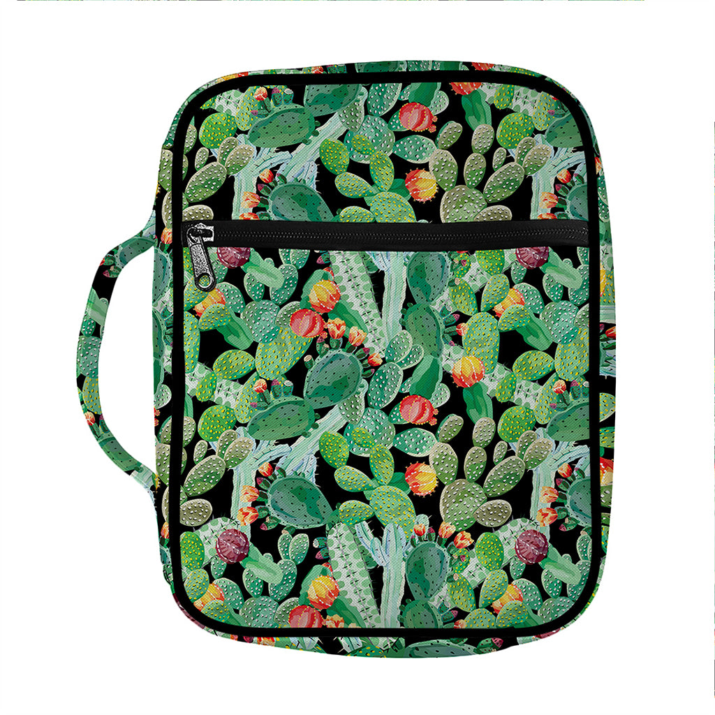 Watercolor Cactus Plant Print Front Pocket Bible Bag