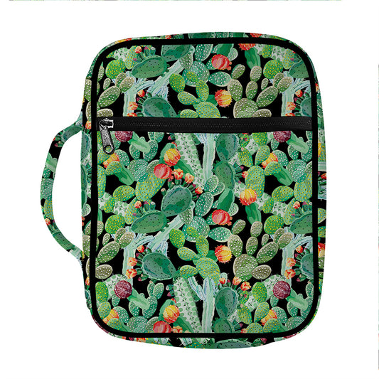 Watercolor Cactus Plant Print Front Pocket Bible Bag