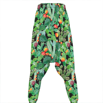 Watercolor Cactus Plant Print Hammer Pants