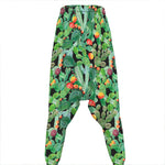 Watercolor Cactus Plant Print Hammer Pants