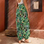 Watercolor Cactus Plant Print Harem Pants