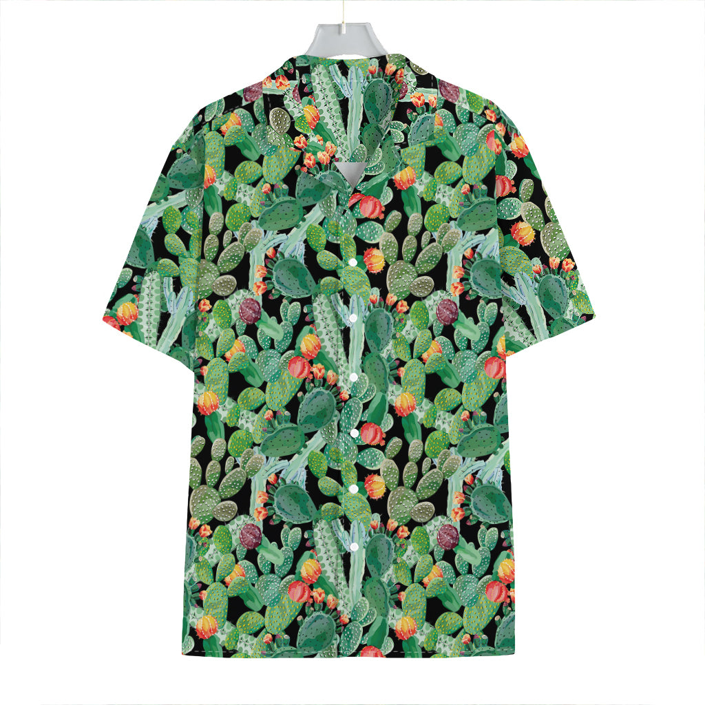 Watercolor Cactus Plant Print Hawaiian Shirt