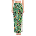 Watercolor Cactus Plant Print High Slit Maxi Skirt