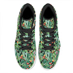 Watercolor Cactus Plant Print High Top Leather Sneakers